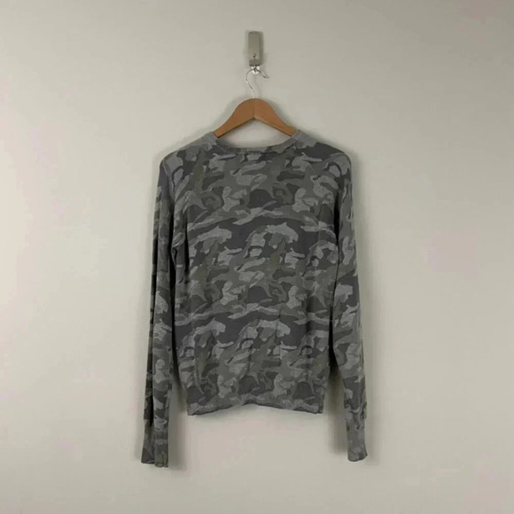 Monrow Camo Raglan Cotton Blend Sweater Size Small - Picture 2 of 5